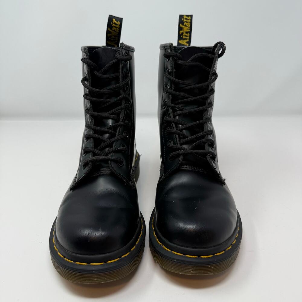 Dr. Martens 1460W Boots Women's 6 Black Smooth Leather Preppy Combat Boots EUC - Picture 3 of 16